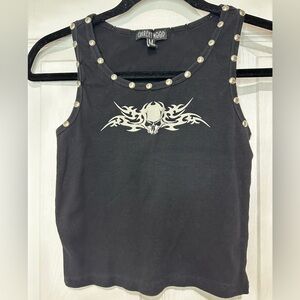 Current Mood Black Top with Silver Accents